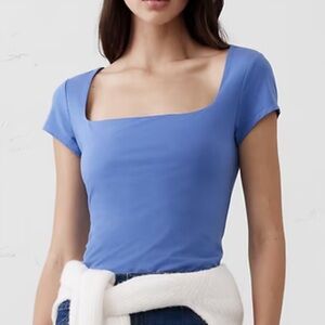 Banana Republic Blue Square Neck Women's Top